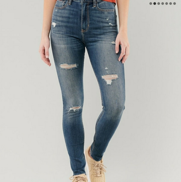 HOLLISTER HIGH RISE SUPER SKINNY JEANS 0R- W24 - Picture 1 of 7